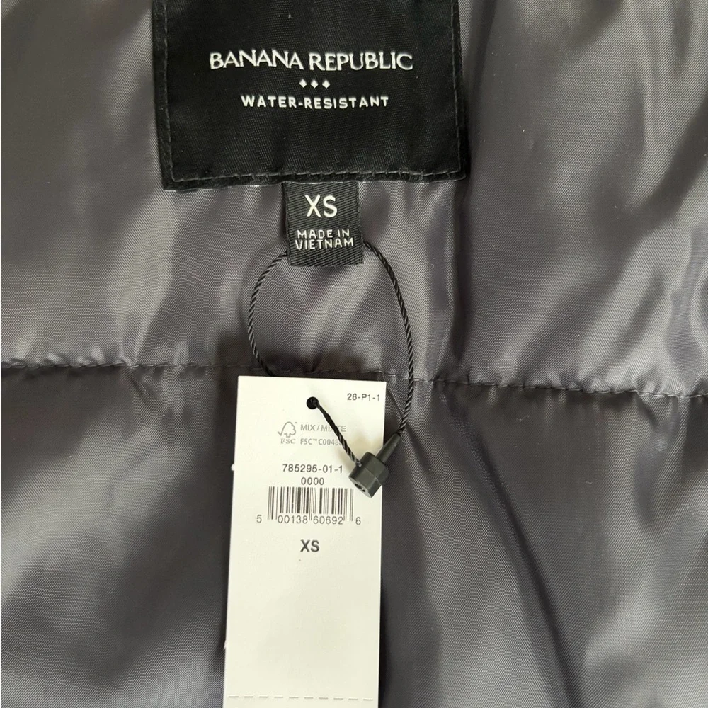 Banana Republic Factory Charcoal Water-Resistant Puffer Jacket Brand New NWT